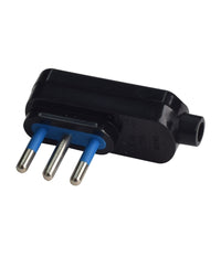 Spina Elettrica Piatta Salvaspazio Laterale 2p+t 10a 25 V Max 1500 W Nero 80004         