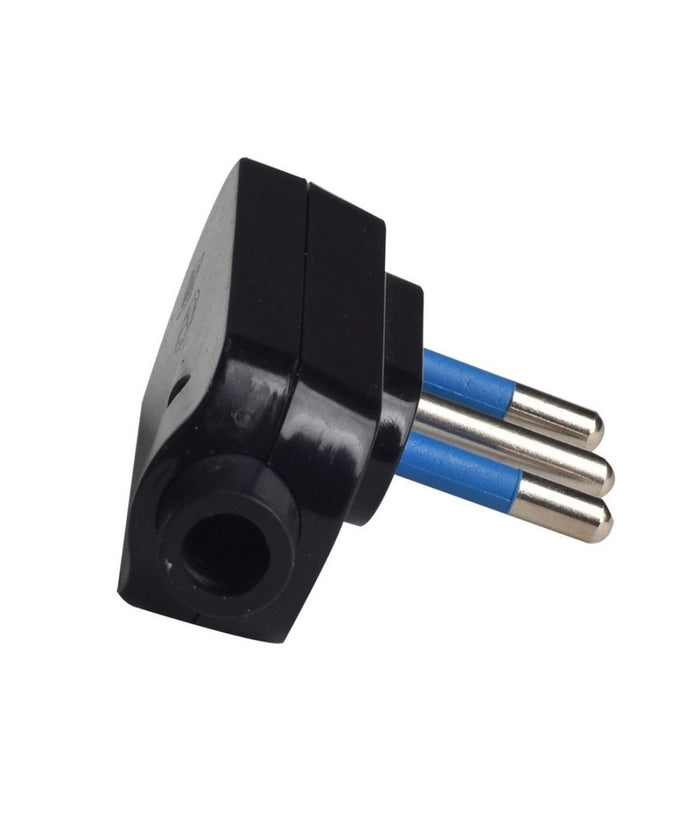 Spina Elettrica Piatta Salvaspazio Laterale 2p+t 10a 25 V Max 1500 W Nero 80004         