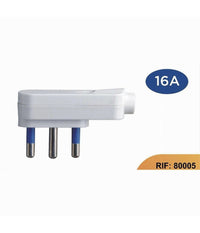 Spina Piatta Elettrica Salvaspazio Laterale 2p+t 16a 25v Max 1500w Bianco 80005         