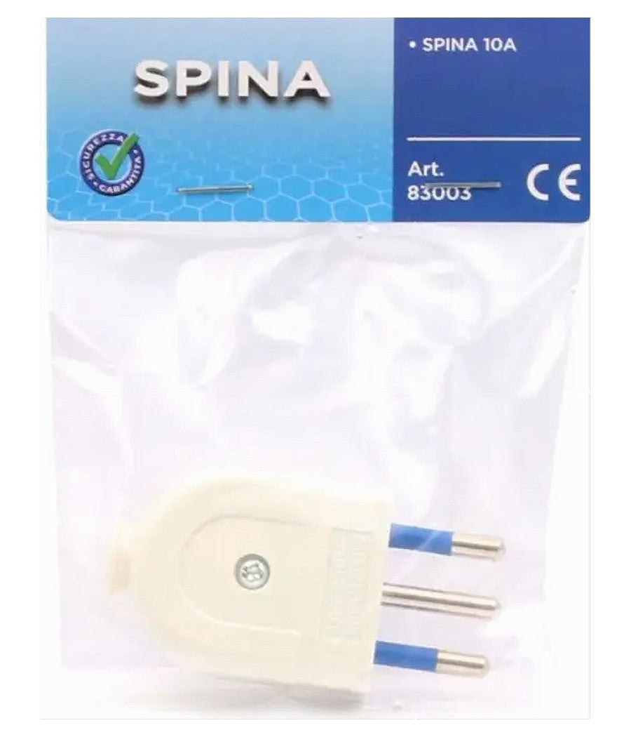 Spina S11 10a 2p+t Elettrica Piatta Salvaspazio Bianca Dritta 250v Max 1500w 83003         