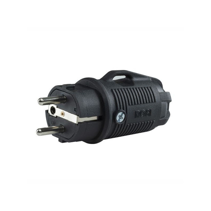 Spina Schuko 16A+T Nero Gomma Ip54 Rosi