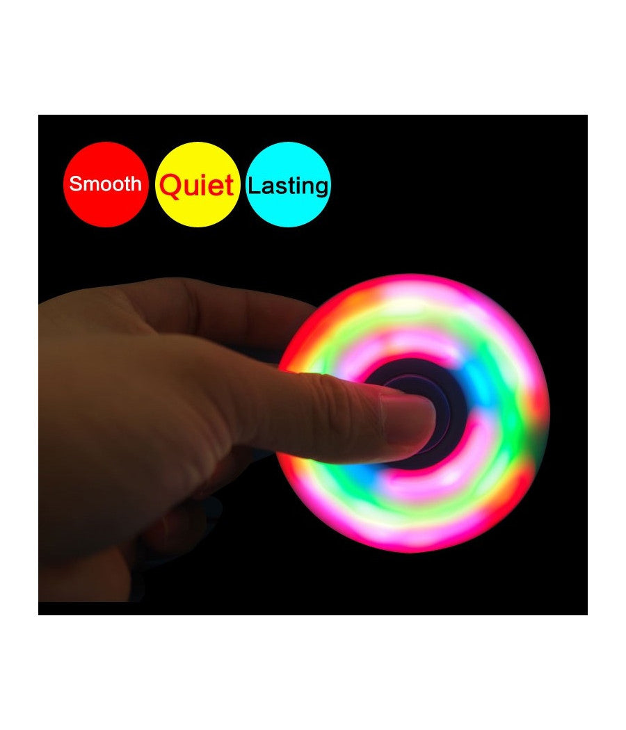 Spinner Con Luci Led Luminoso Fidget Anti Stress 2 Pezzi Gioco Rilassante 3d         