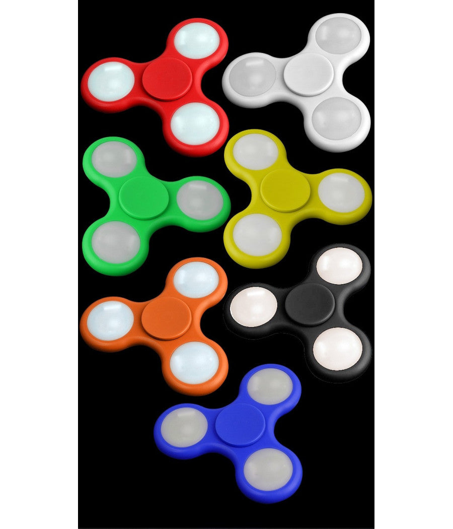 Spinner Con Luci Led Luminoso Fidget Anti Stress 2 Pezzi Gioco Rilassante 3d         