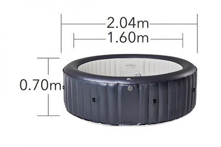 Tempo Style - Piscina Idromassaggio Circolare MSpa Splendida M-CA061 (6 Posti) | 204 cm diametro | 930 litri | 125 getti d'aria massaggianti | 6 Idrogetti | Copertura inclusa