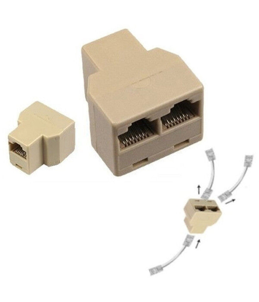Splitter Lan Rete Sdoppiatore Rj45 1 A 2 Porte Connettore Ethernet Maxtech Sp-ad03         