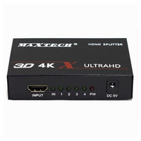 Splitter Sdoppiatore 4 Porte Hdmi Full Hd 1080p Per Tv Ps3 Xbox 3d 4k Maxtech Dk-104c         