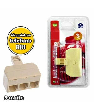 Splitter Sdoppiatore Telefonico Adattatore 3 Uscite Femmina Plug Rj-11         