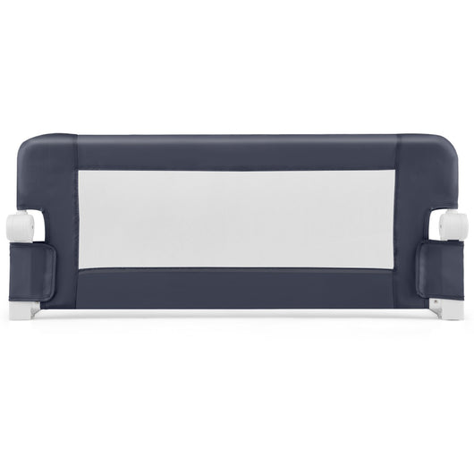 Sponda da letto pieghevole con copertura rimovibile e cinghia aggiuntiva a forma di Y-Barriera di sicurezza per bambini Grigio scuro