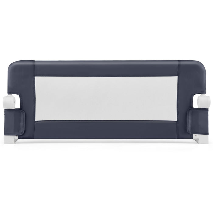 Sponda da letto pieghevole con copertura rimovibile e cinghia aggiuntiva a forma di Y-Barriera di sicurezza per bambini Grigio scuro