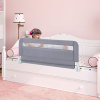 Sponda letto pieghevole con copertura rimovibile di sicurezza per culla, Sponda letto a ribalta per bambini Grigio-Barriere letto