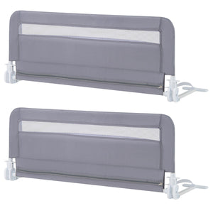 Sponda letto pieghevole con copertura rimovibile di sicurezza per culla, Sponda letto a ribalta per bambini Grigio-Barriere letto