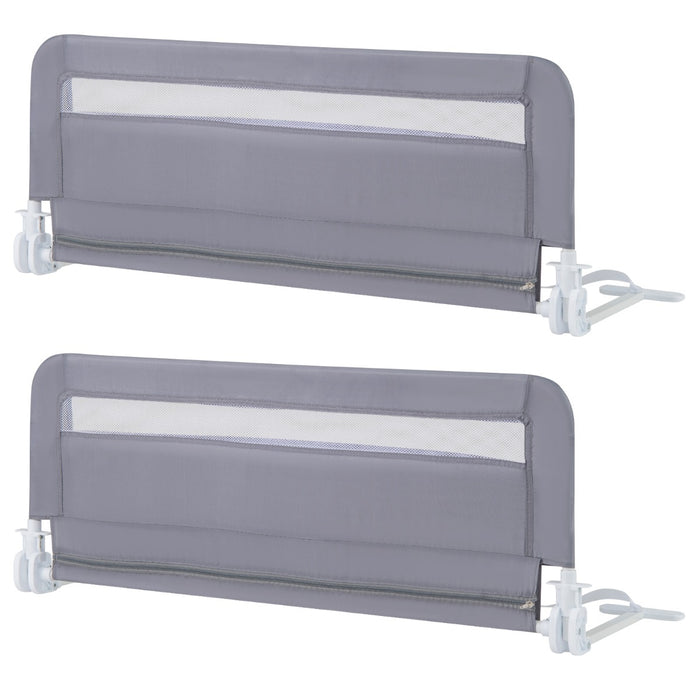 Sponda letto pieghevole con copertura rimovibile di sicurezza per culla, Sponda letto a ribalta per bambini Grigio-Barriere letto
