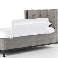 Sponda letto pieghevole con copertura rimovibile di sicurezza per culla, Sponda letto a ribalta per bambini Bianco-Barriere letto