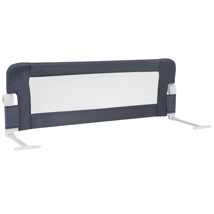 Sponda per il letto 120 cm pieghevole, Sbarra per culla convertibile per letto singolo matrimoniale Grigio scuro-Barriere letto