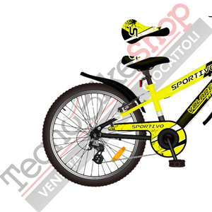Bicicletta Bambino Movimento a Sfera Volare Sportivo 20" 7 Velocità-Giallo