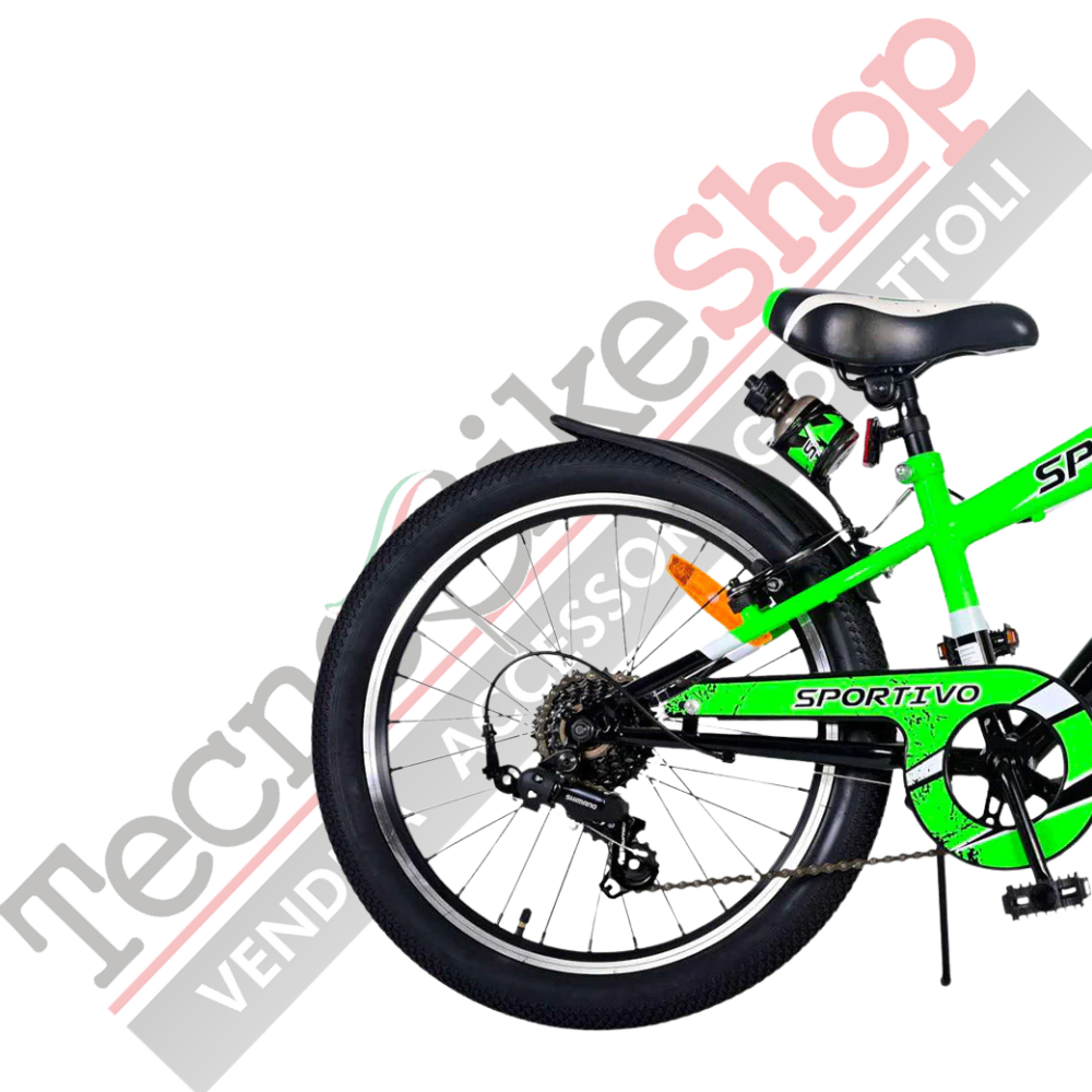 Bicicletta Bambino Movimento a Sfera Volare Sportivo 20" 7 Velocità-Verde