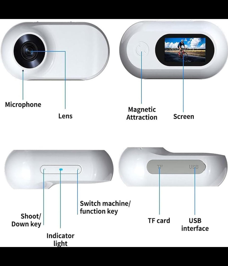 Sport Action Camera High Clear Mini Portatile Da Viaggio Con Clip Per Moto Auto         