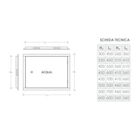 Sportello portello porta rame per chiusura nicchia contatore acqua, scegli se  lc 55 x hc 40 cm ( ln 51 x hn 36 cm )