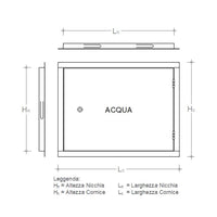 Sportello portello porta rame per chiusura nicchia contatore acqua, scegli se  lc 55 x hc 40 cm ( ln 51 x hn 36 cm )