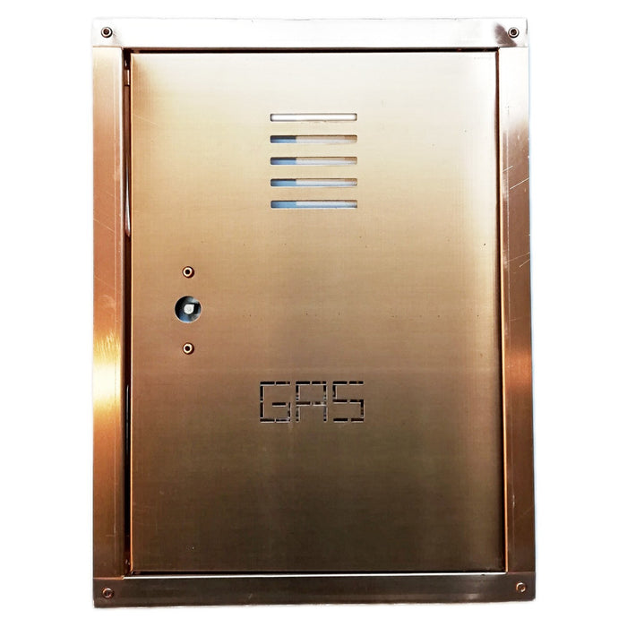 Sportello portello porta rame per chiusura nicchia contatore gas, scegli se  hc 55 x lc 40 cm ( hn 51 x ln 36 cm )