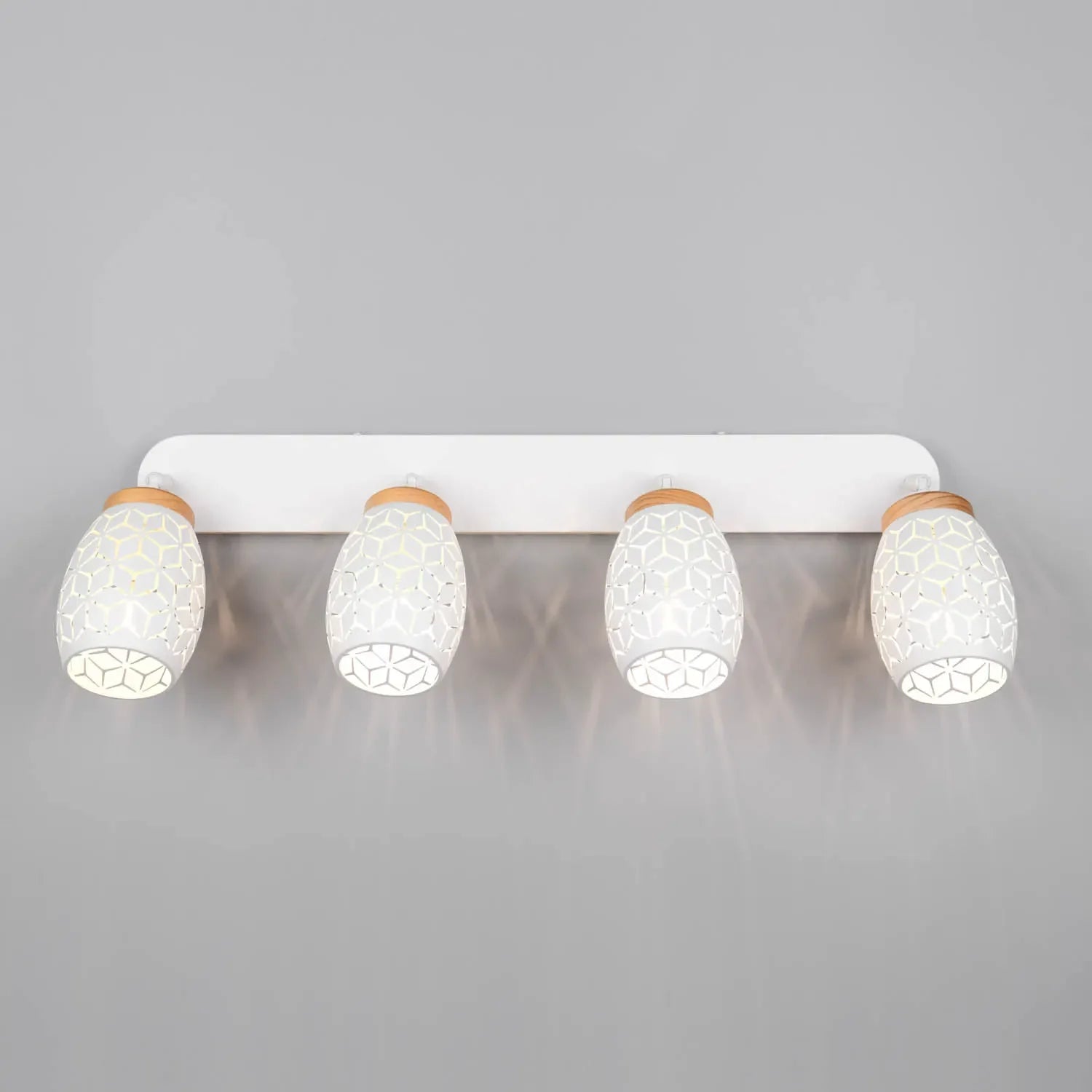 LÚZETE - SPOT 4 LUCI DA SOFFITTO METALLO BIANCO E14 BIRKITA