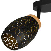 LÚZETE - SPOT 4 LUCI DA SOFFITTO METALLO NERO E14 BIRKITA