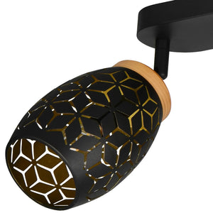 LÚZETE - SPOT 4 LUCI DA SOFFITTO METALLO NERO E14 BIRKITA