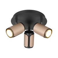 LÚZETE - SPOT DA PAREDE/SOFFITTO 3 LUCI GU10 METALLO COFFEE GIADA