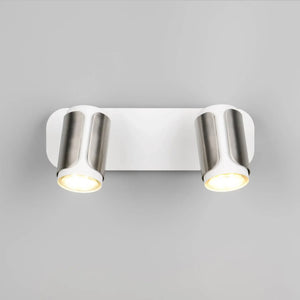 LÚZETE - SPOT DA PARETE/PLAFONIERA 2 LUCI GU10 METALLO NICKEL OPACO GIADA