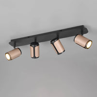 LÚZETE - SPOT DA PARETE/SOFFITTO 4 LUCI GU10 METALLO COFFEE GIADA