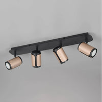 LÚZETE - SPOT DA PARETE/SOFFITTO 4 LUCI GU10 METALLO COFFEE GIADA