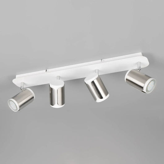 LÚZETE - SPOT DA PARETE/SOFFITTO 4 LUCI GU10 METALLO NICKEL OPACO GIADA