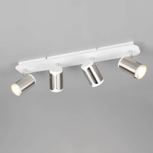 LÚZETE - SPOT DA PARETE/SOFFITTO 4 LUCI GU10 METALLO NICKEL OPACO GIADA