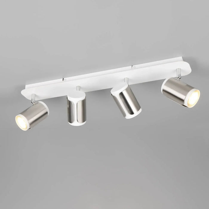 LÚZETE - SPOT DA PARETE/SOFFITTO 4 LUCI GU10 METALLO NICKEL OPACO GIADA