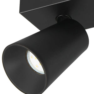 LÚZETE - SPOT DA SOFFITTO/ MURO 2 LUCI METALLO NERO GU10 SILVANO