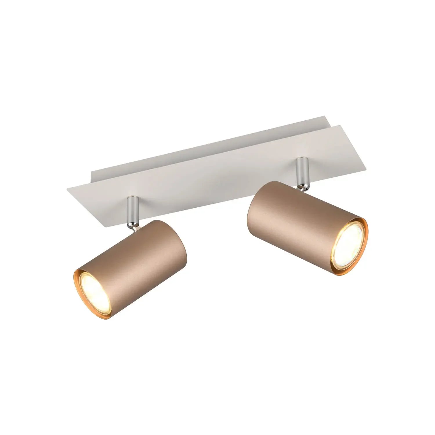 LÚZETE - SPOT DA SOFFITTO/PARETE 2 LUCI IN METALLO COFFEE/GRIGIO GU10 GRAFTON