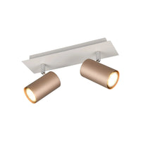 LÚZETE - SPOT DA SOFFITTO/PARETE 2 LUCI IN METALLO COFFEE/GRIGIO GU10 GRAFTON