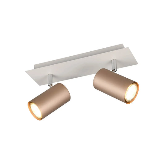 LÚZETE - SPOT DA SOFFITTO/PARETE 2 LUCI IN METALLO COFFEE/GRIGIO GU10 GRAFTON