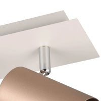 LÚZETE - SPOT DA SOFFITTO/PARETE 2 LUCI IN METALLO COFFEE/GRIGIO GU10 GRAFTON