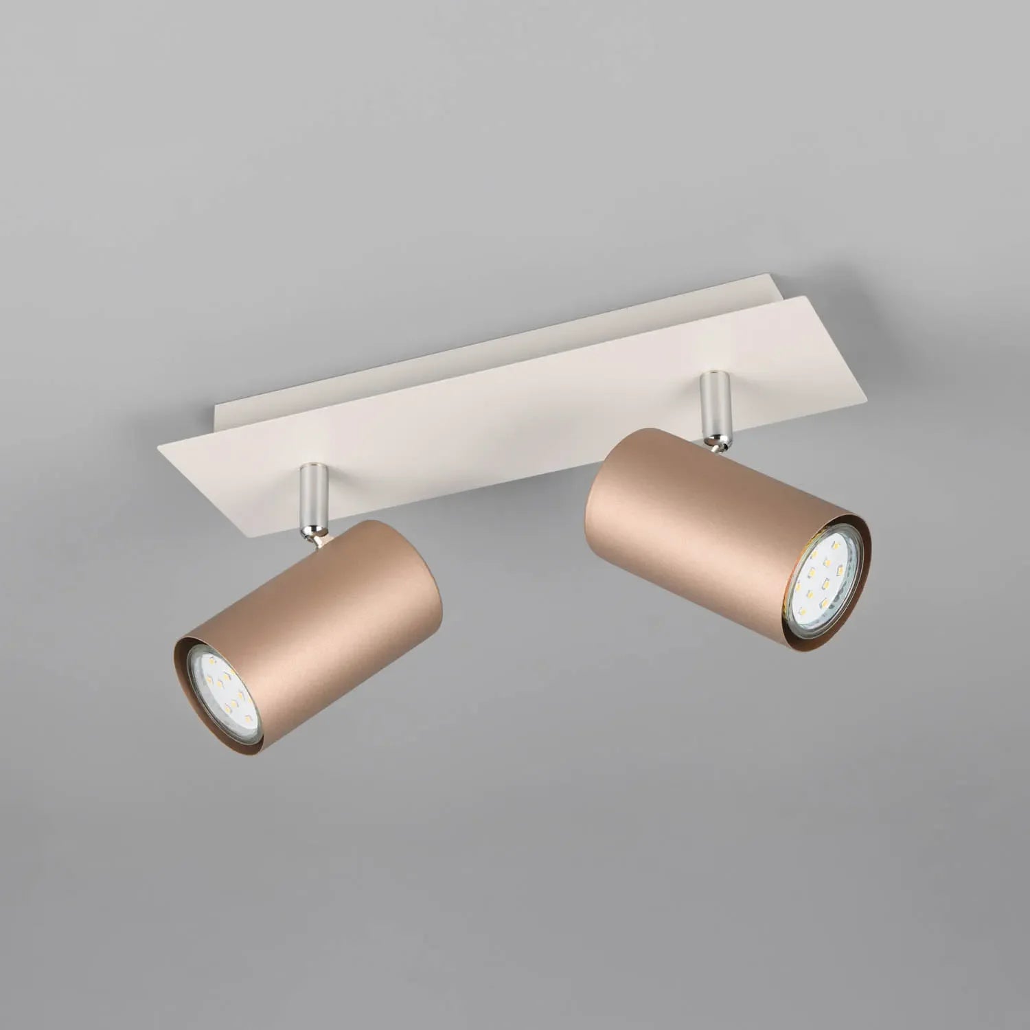 LÚZETE - SPOT DA SOFFITTO/PARETE 2 LUCI IN METALLO COFFEE/GRIGIO GU10 GRAFTON