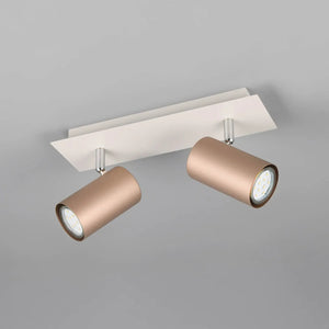 LÚZETE - SPOT DA SOFFITTO/PARETE 2 LUCI IN METALLO COFFEE/GRIGIO GU10 GRAFTON