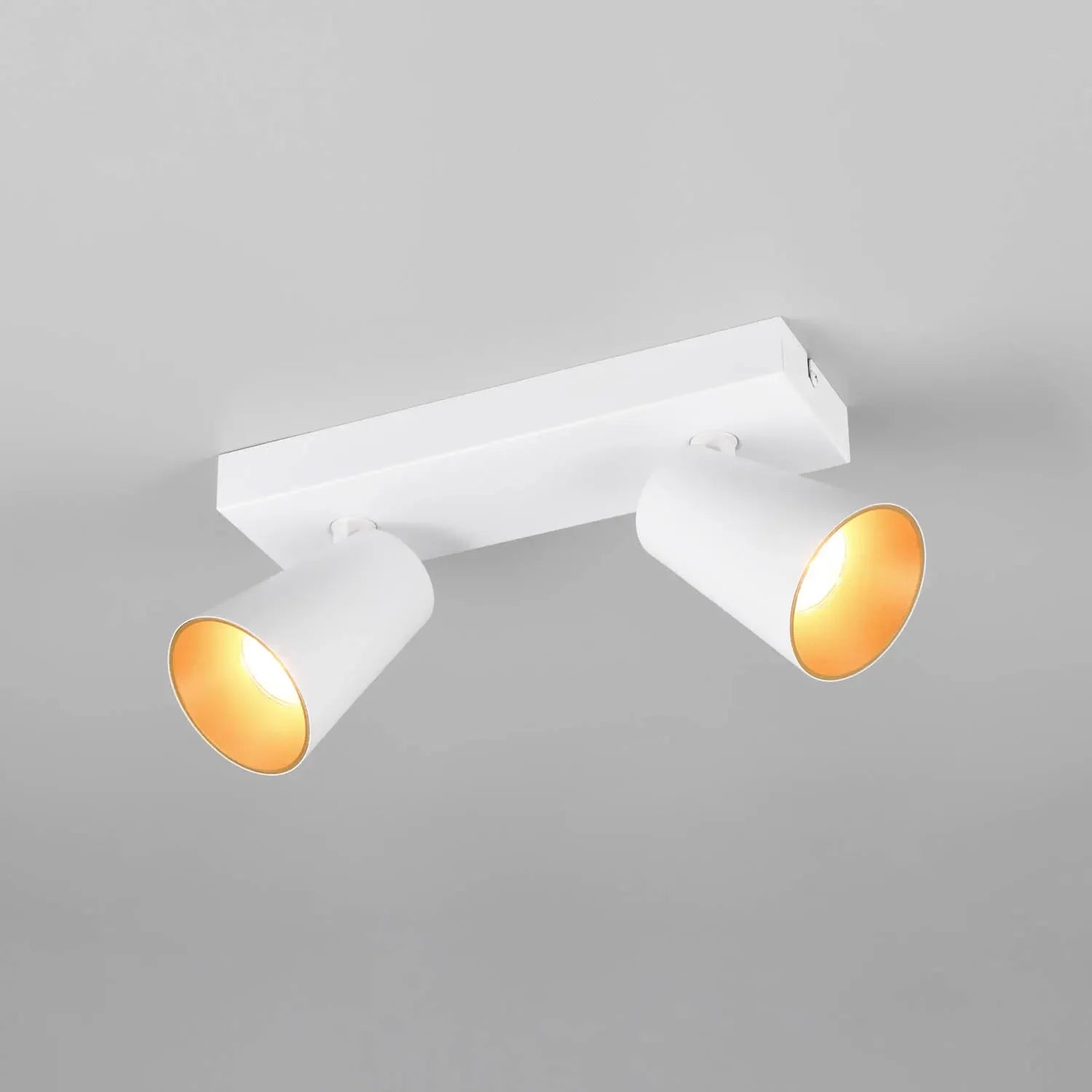 LÚZETE - SPOT DA SOFFITTO/PIANO 2 LAMPADE METALLO BIANCO GU10 SILVANO