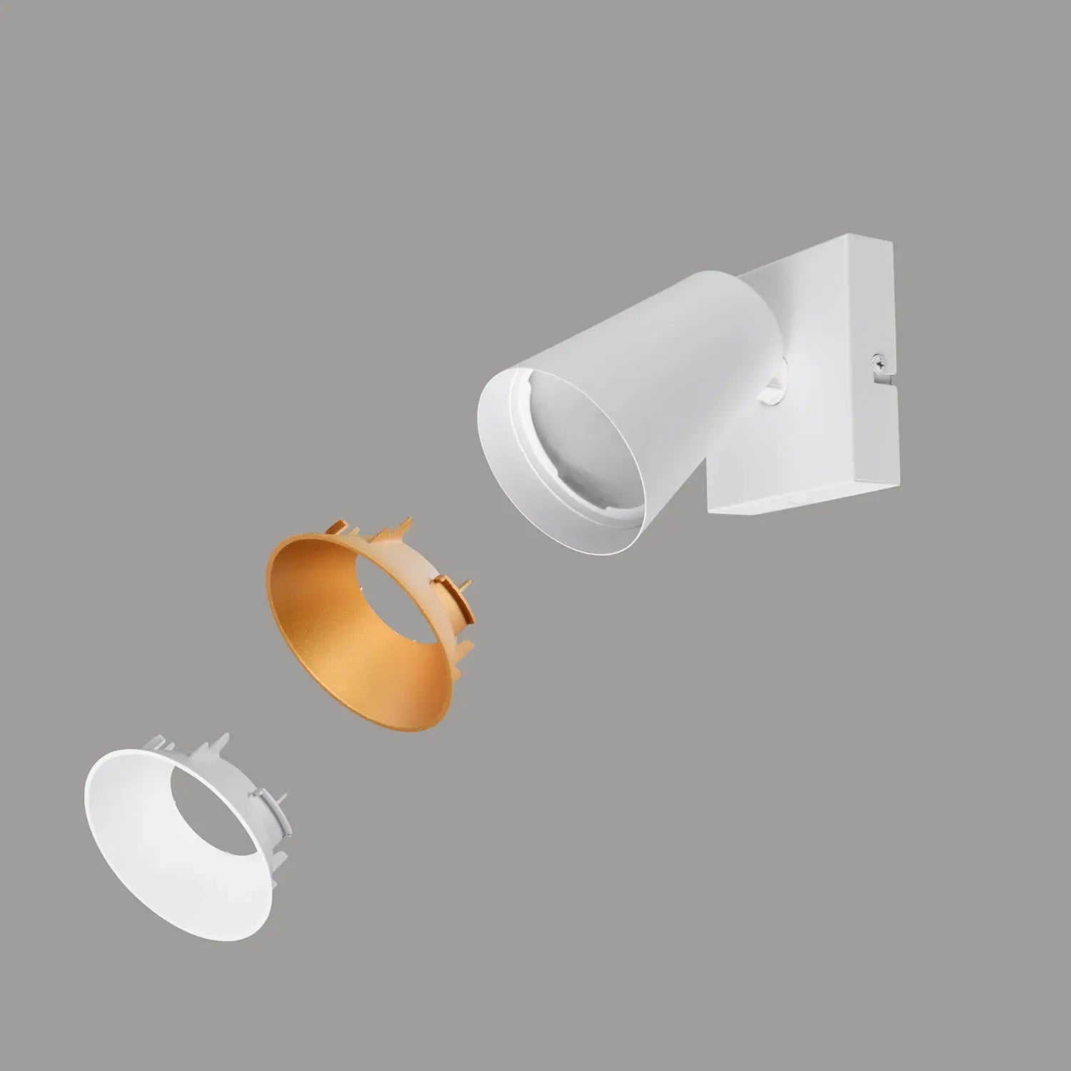 LÚZETE - SPOT DA SOFFITTO/PIANO 2 LAMPADE METALLO BIANCO GU10 SILVANO