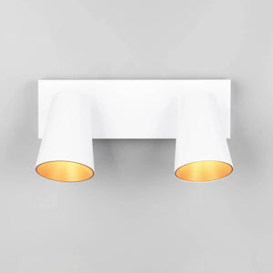 LÚZETE - SPOT DA SOFFITTO/PIANO 2 LAMPADE METALLO BIANCO GU10 SILVANO