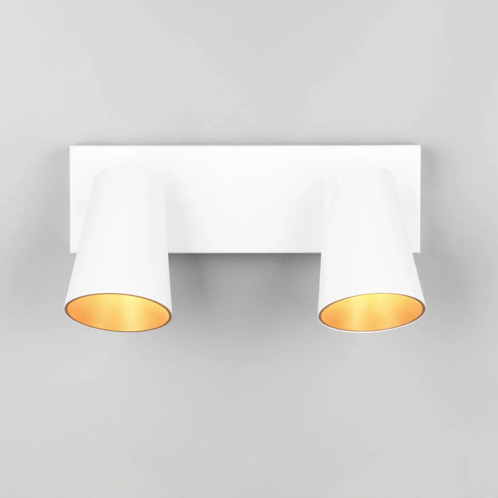 LÚZETE - SPOT DA SOFFITTO/PIANO 2 LAMPADE METALLO BIANCO GU10 SILVANO