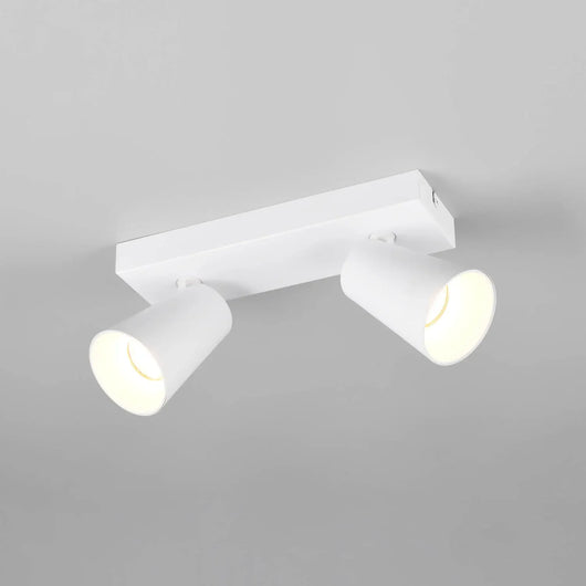 LÚZETE - SPOT DA SOFFITTO/PIANO 2 LAMPADE METALLO BIANCO GU10 SILVANO