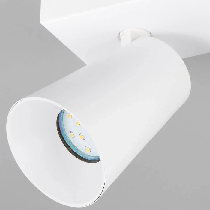 LÚZETE - SPOT DA SOFFITTO/PIANO 2 LAMPADE METALLO BIANCO GU10 SILVANO