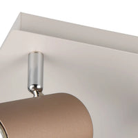 LÚZETE - SPOT DA SOFFITTO/SETE 4 LUCI METALLO COFFEE/GRIGIO GU10 GRAFTON