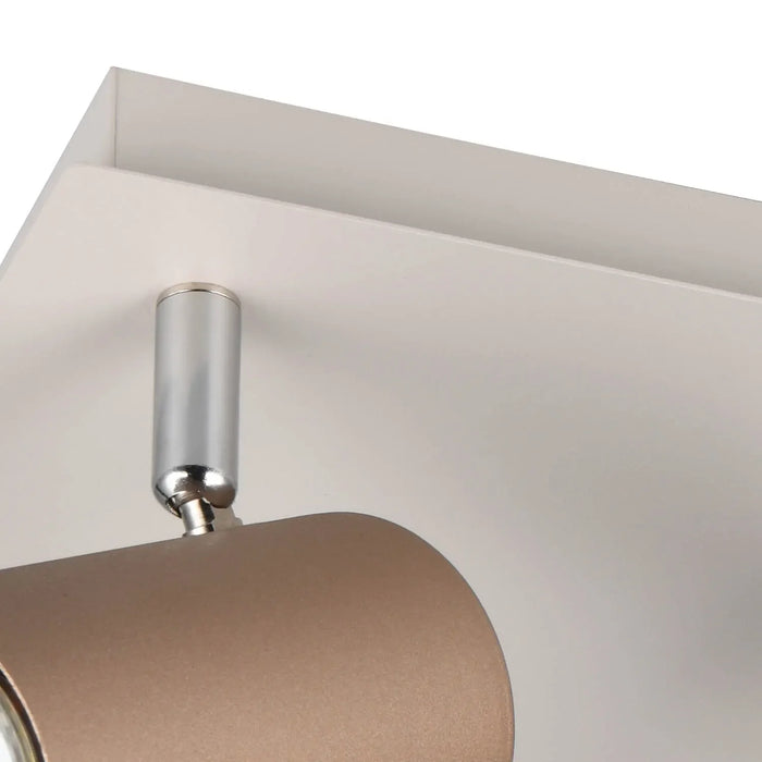 LÚZETE - SPOT DA SOFFITTO/SETE 4 LUCI METALLO COFFEE/GRIGIO GU10 GRAFTON