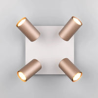 LÚZETE - SPOT DA SOFFITTO/SETE 4 LUCI METALLO COFFEE/GRIGIO GU10 GRAFTON